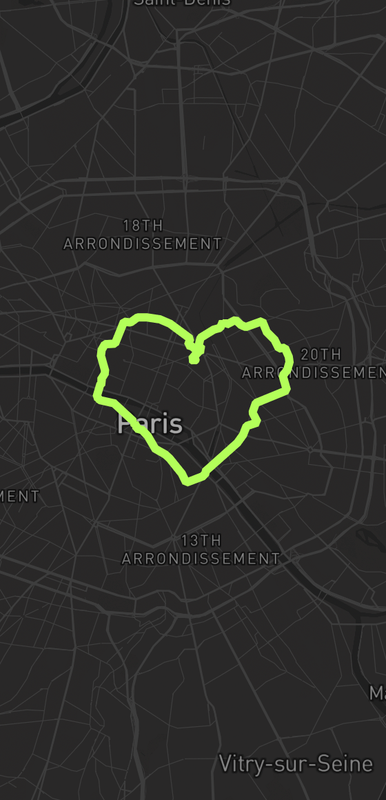 Heart route through Le Marais, Paris